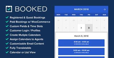 CodeCanyon - Booked v2.2.1 - Appointment Booking for WordPress - 9466968