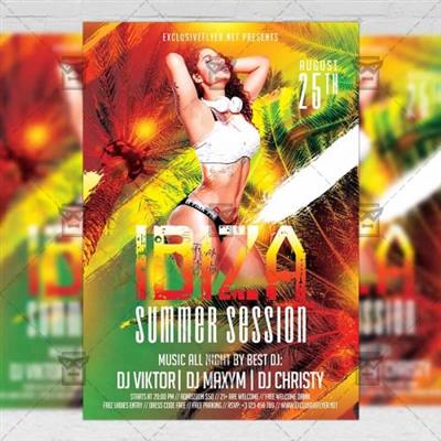 Seasonal A5 Template - Ibiza Summer Session Flyer