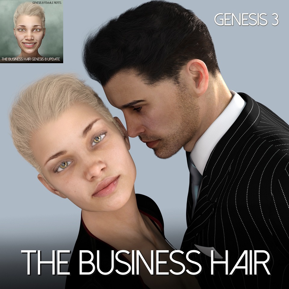 The Business Hair for Genesis 3 Male and Female + G8F