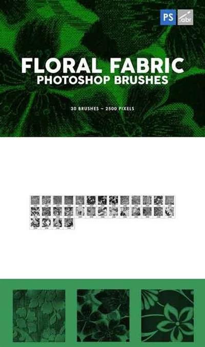 30 Floral Fabric Photoshop Stamp Brushes