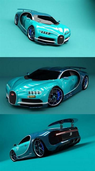 Bugatti Chiron 2017 sports car 3d model