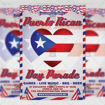 Community A5 Template - Puerto Rican Parade PSD Flyer