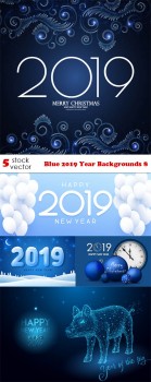 Vectors - Blue 2019 Year Backgrounds 8