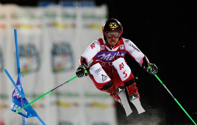 Австрийский горнолыжник Хиршер одержал две победы на итальянском этапе Кубка мира