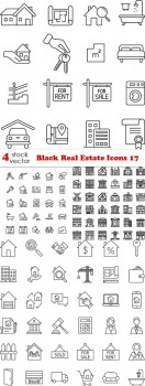 Vectors - Black Real Estate Icons 17