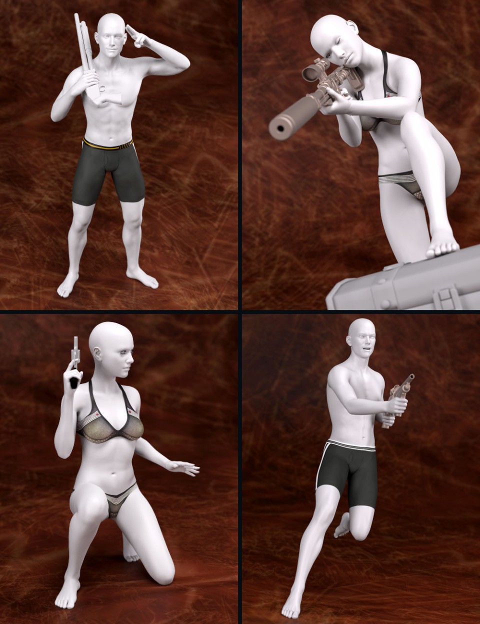 Trigger Happy Poses for Genesis 2 and Genesis 3 Male(s) and Female(s)