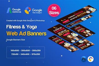 Yoga & Fitness Banners Ad D35 - GWD & PSD - K3NYSR